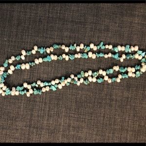 Turquoise and pearl necklace
